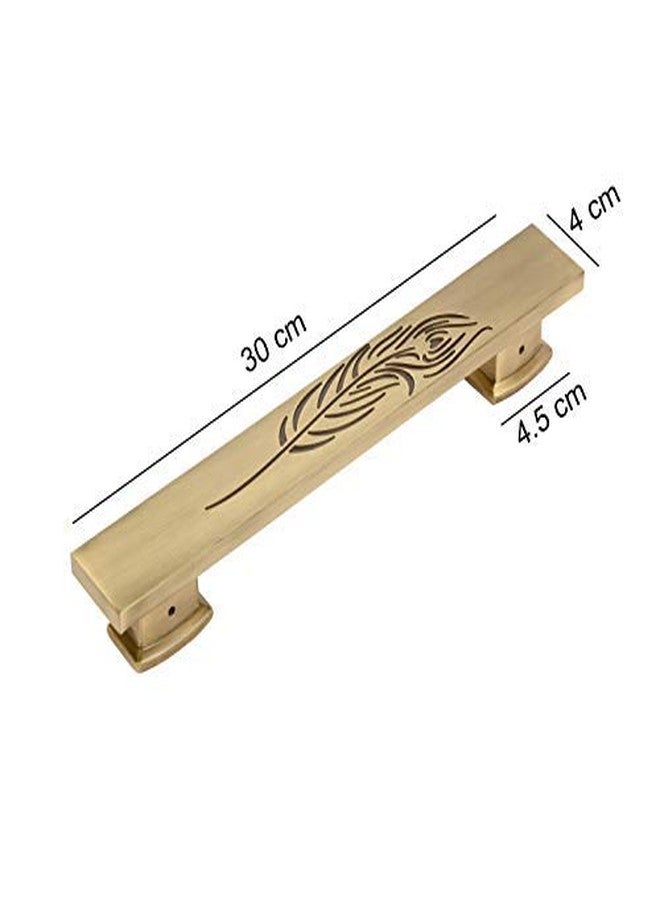 إنديد مقبض باب رئيسي من النحاس بلمسة نهائية عتيقة | ديكور منزلي | ديكور باب | مقبض باب نحاسي | مطرقة باب نحاسية، تصميم 1 (مقاس 12 بوصة) (صنع في الهند) - Image 5